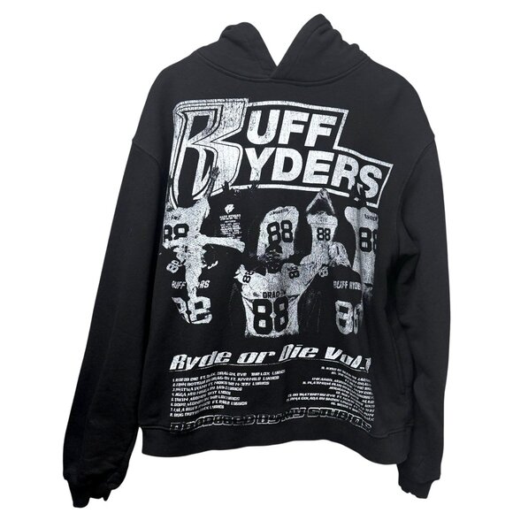 Ruff Ryders Hoodie Medium by KIY Vol1 Black Cotton Sweatshirt Hip Hop Streetwear - Picture 2 of 15